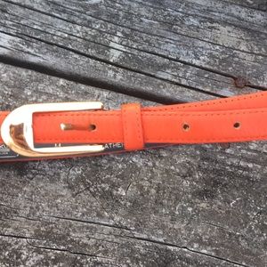 Orange leather belt medium M Karen Scott Gold Meduim